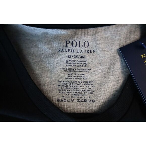Polo Ralph Lauren P051RX Men Sz 3XL Black Supreme Comfort S/S Crew Neck T-Shirt - Picture 4 of 8